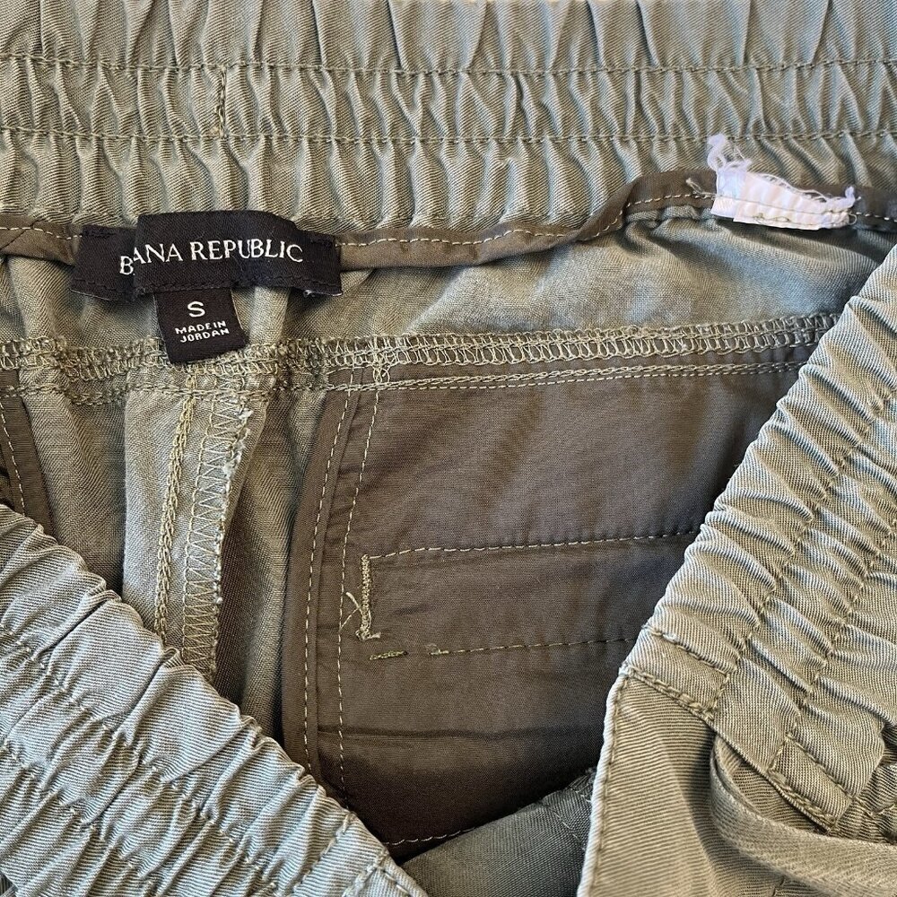 Banana Republic Women Military Jogger Cargo Pants Army Olive Green Sz S Trousers - Picture 4 of 9